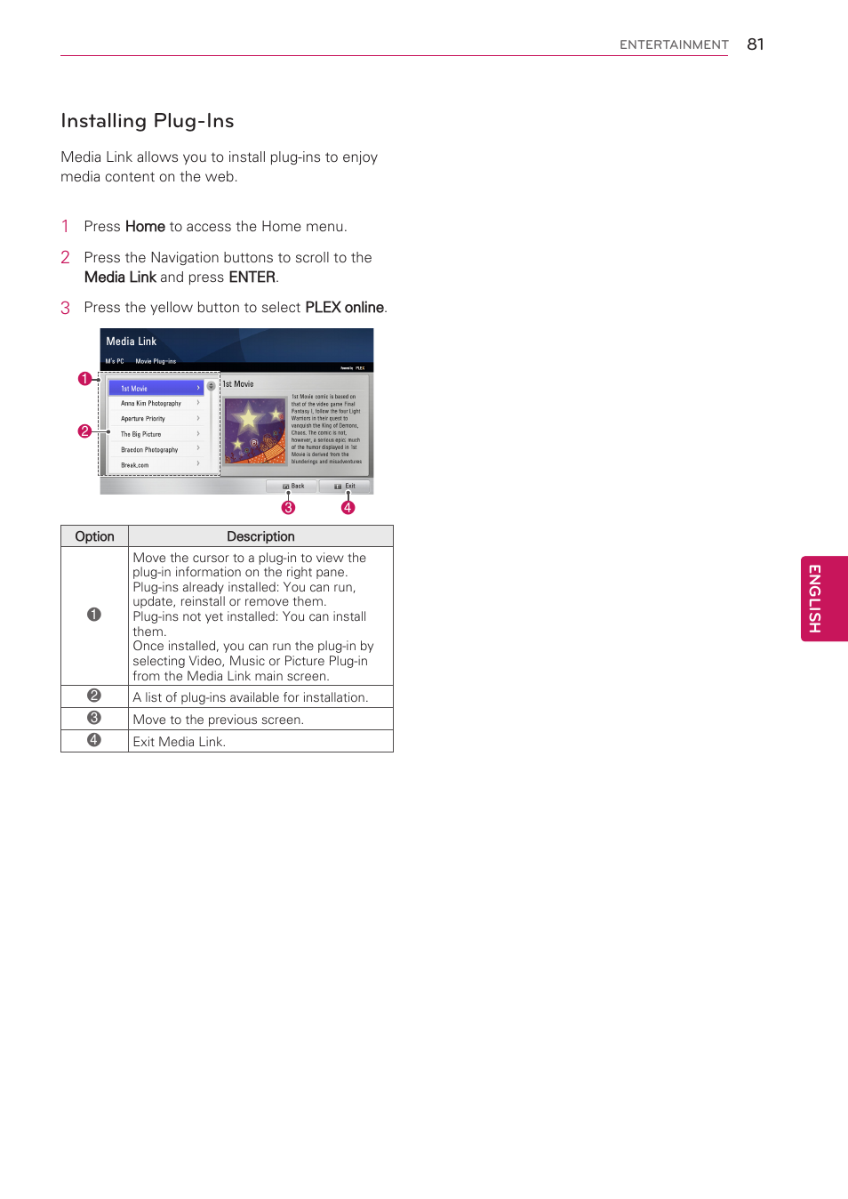 Installing plug-ins | LG 42LV3700 User Manual | Page 81 / 172