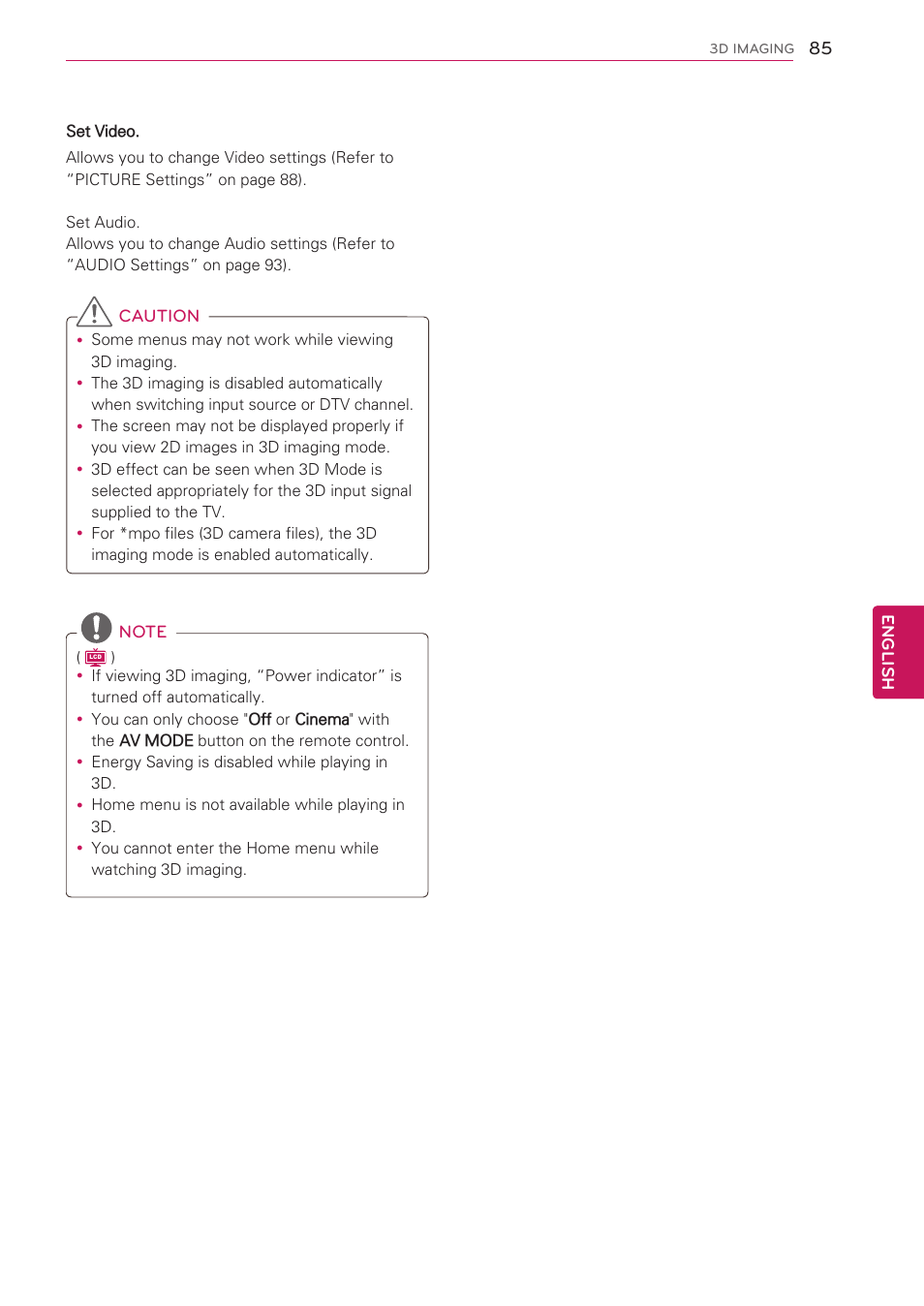 LG 42LV3700 User Manual | Page 85 / 172