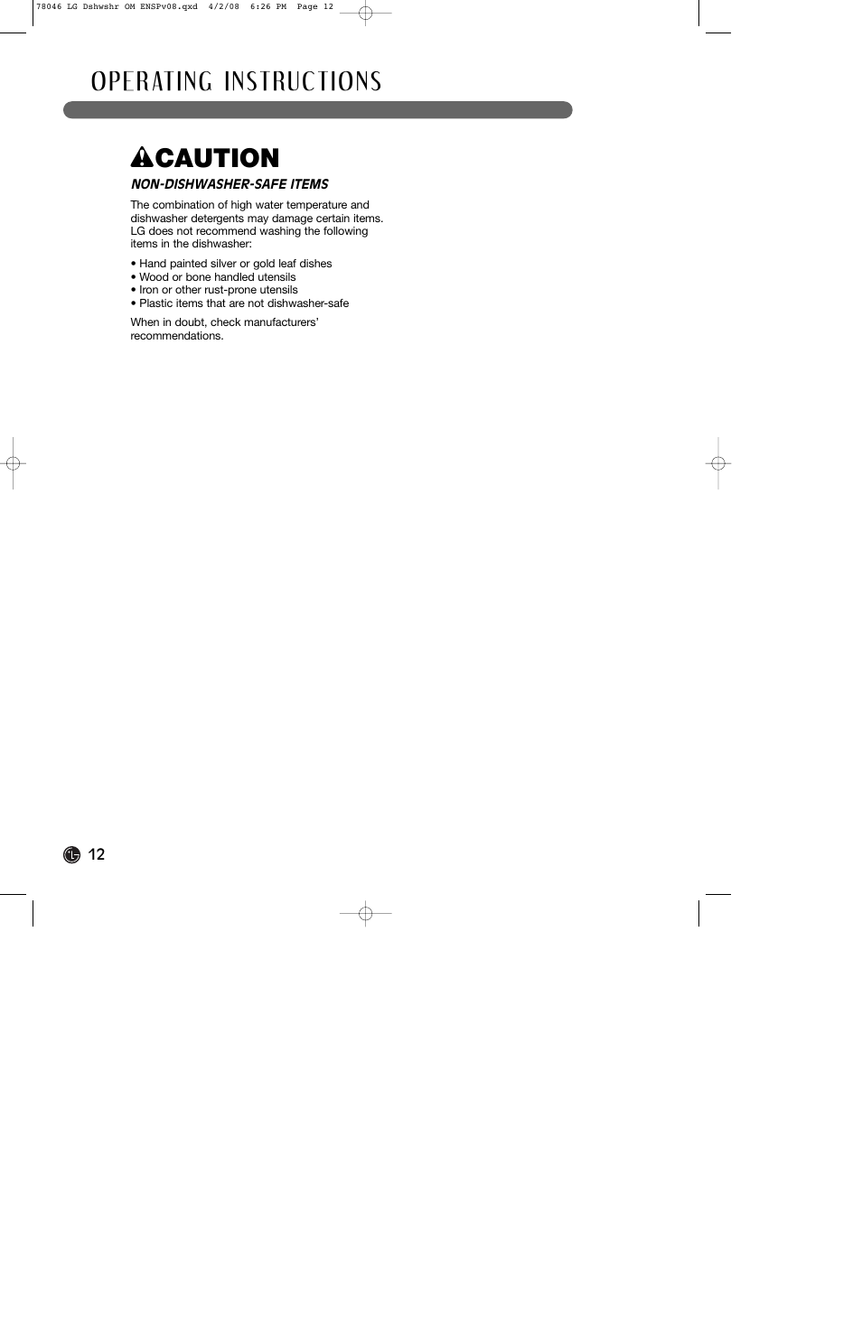LG LDS4821ST User Manual | Page 12 / 68