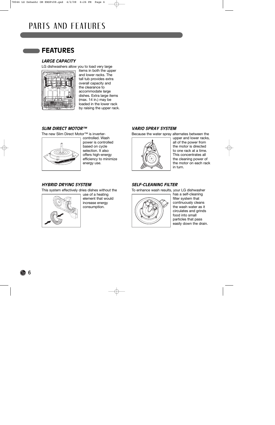 Features | LG LDS4821ST User Manual | Page 6 / 68