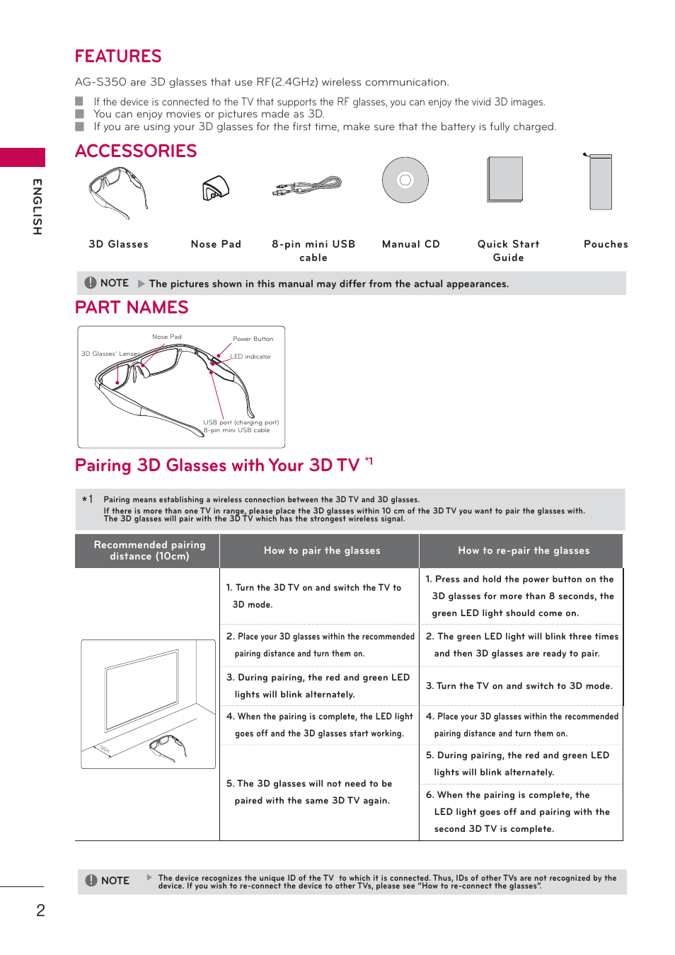 Features | LG AG-S350 User Manual | Page 2 / 6