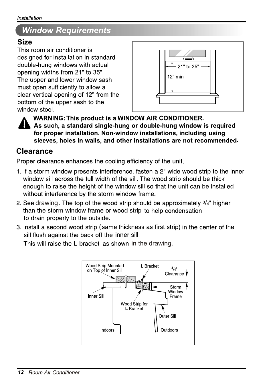 Clearance | LG LW5013 User Manual | Page 12 / 40