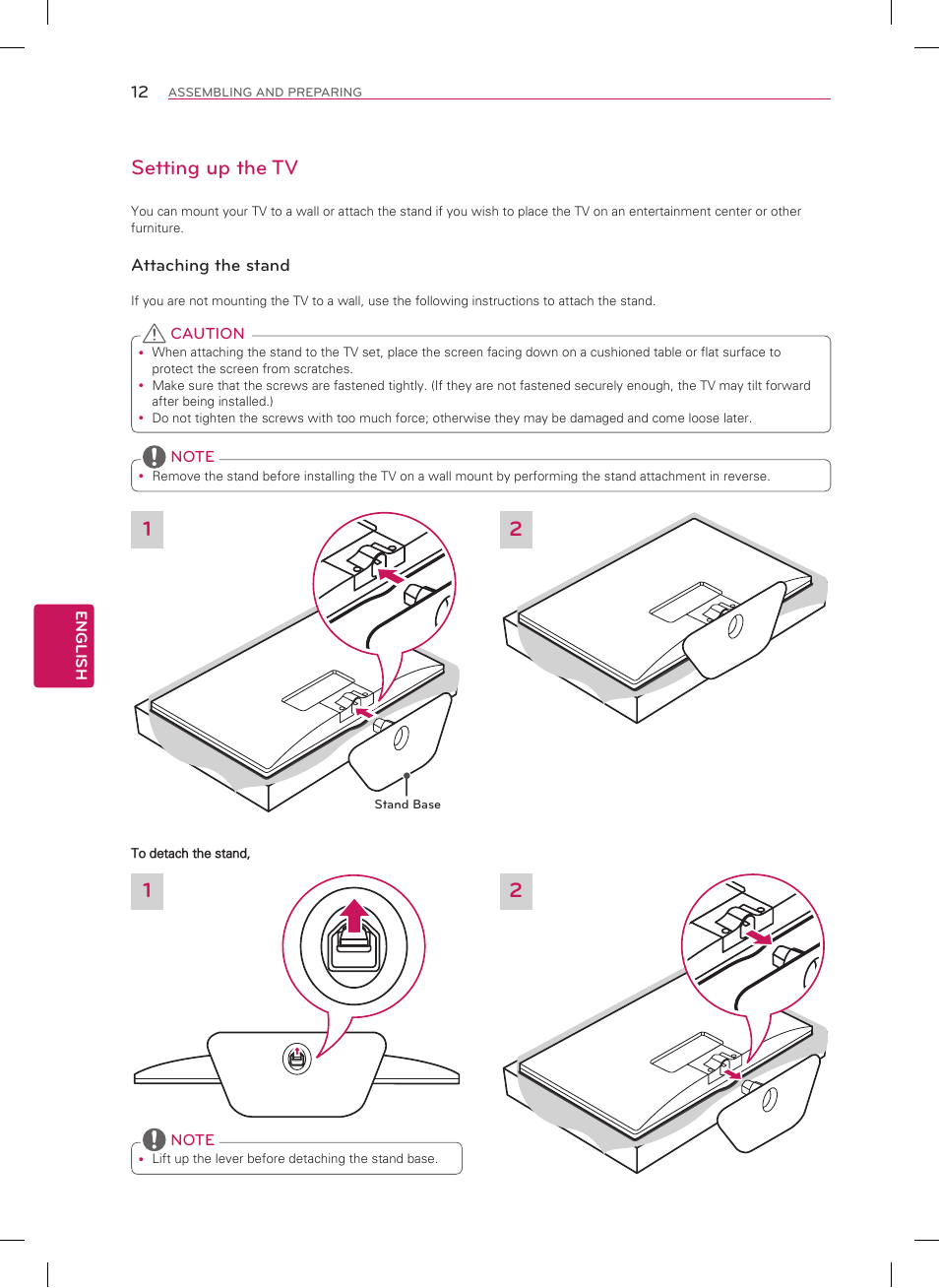 Setting up the tv | LG 26LN4500 User Manual | Page 12 / 32