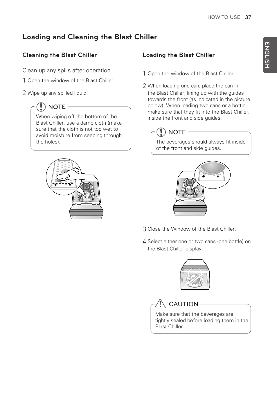 Loading and cleaning the blast chiller | LG LFX31935ST User Manual | Page 37 / 61