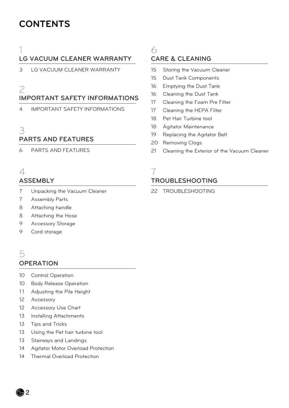 LG LUV200R User Manual | Page 3 / 75