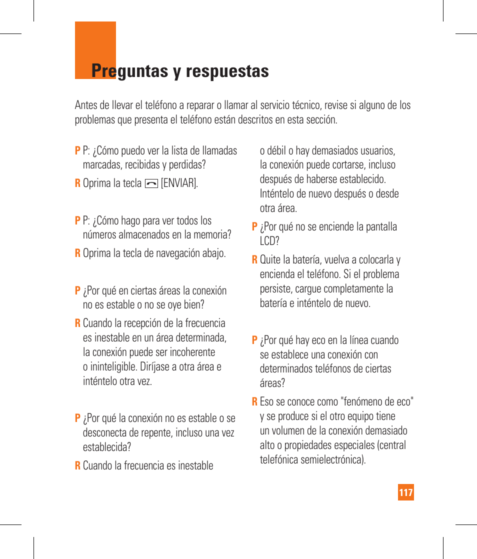 Preguntas y respuestas | LG CB630 User Manual | Page 257 / 294