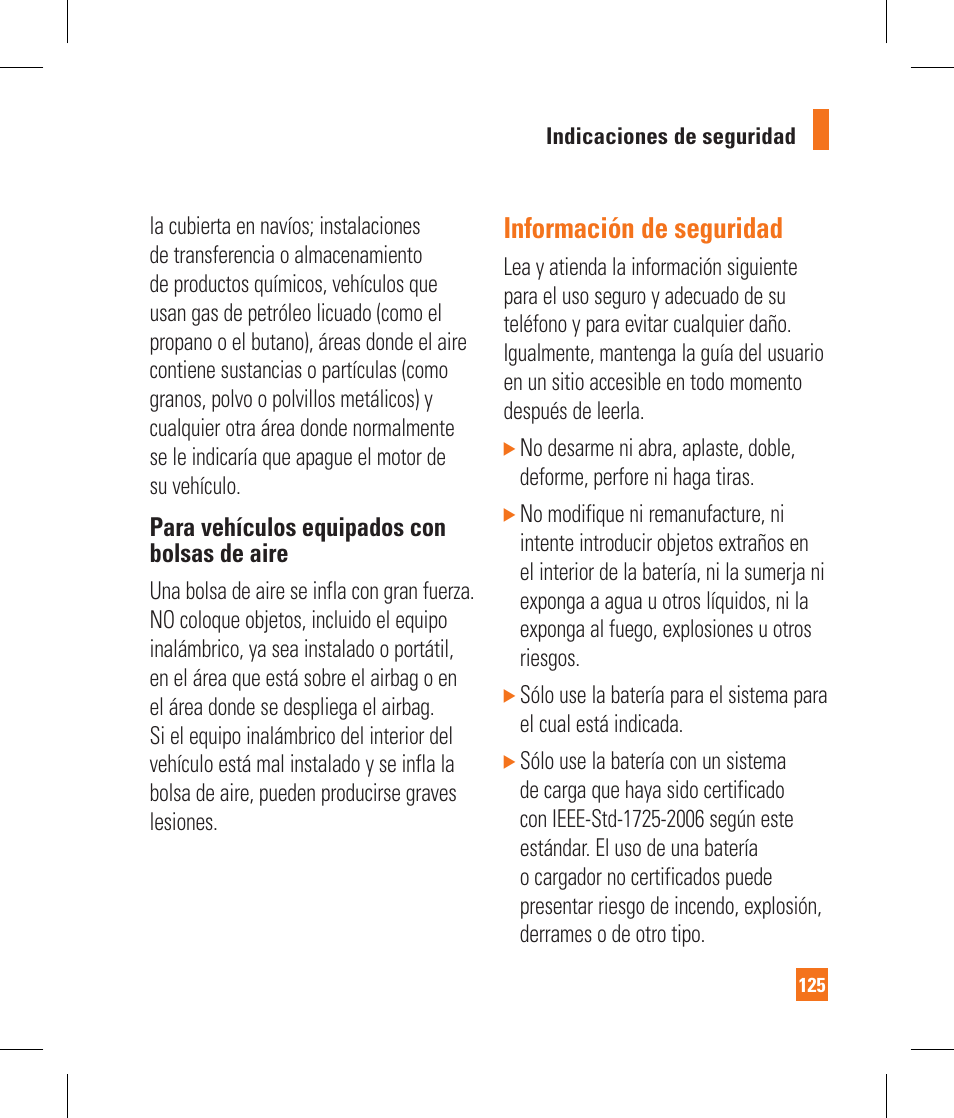 Información de seguridad | LG CB630 User Manual | Page 265 / 294