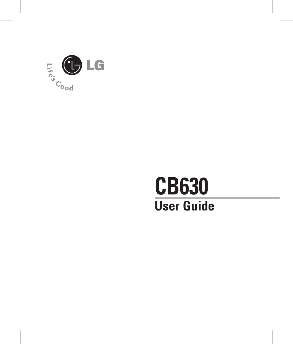 Cb630 | LG CB630 User Manual | Page 5 / 294