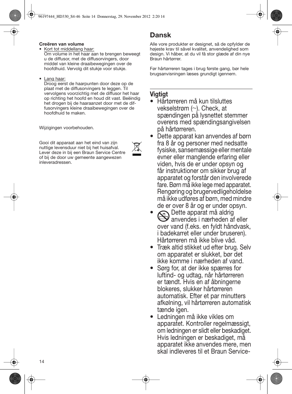 Braun HD310 Satin Hair 3 User Manual | Page 14 / 45