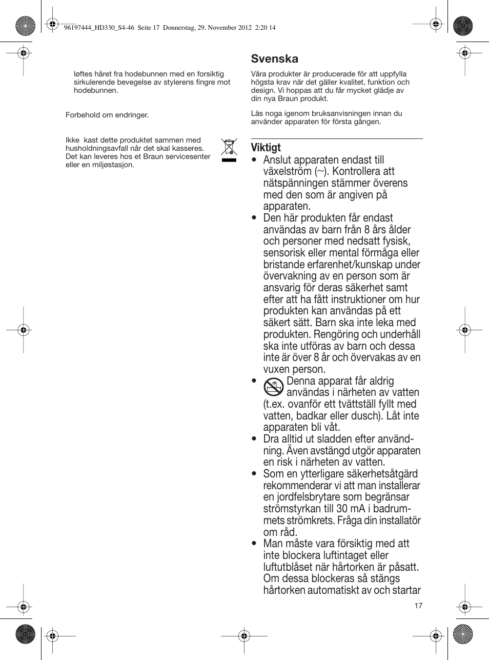 Braun HD310 Satin Hair 3 User Manual | Page 17 / 45