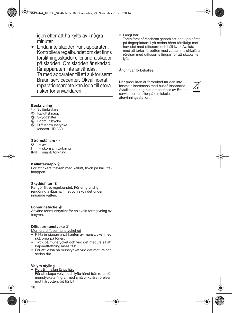 Braun HD310 Satin Hair 3 User Manual | Page 18 / 45