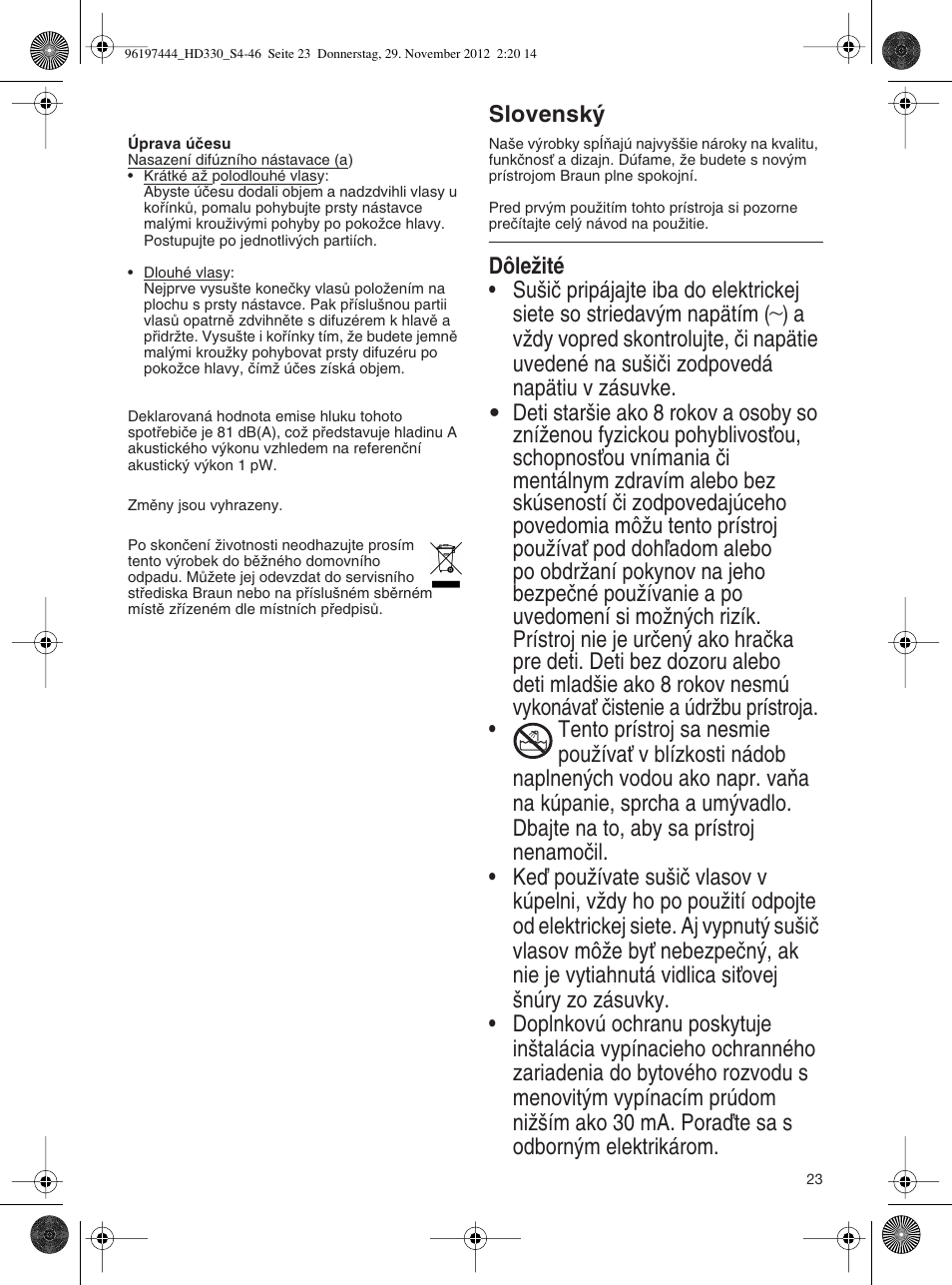 Braun HD310 Satin Hair 3 User Manual | Page 23 / 45