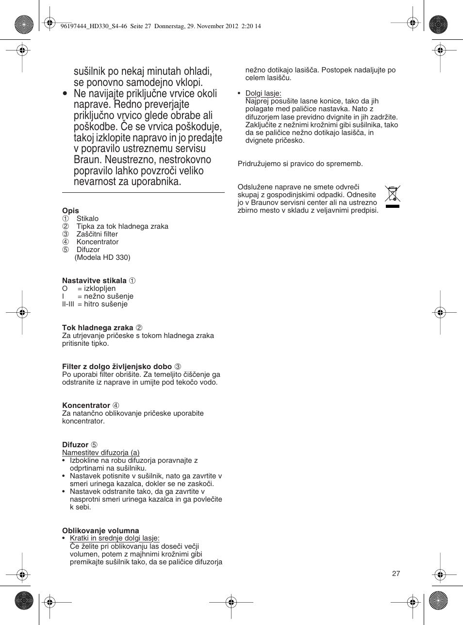 Braun HD310 Satin Hair 3 User Manual | Page 27 / 45