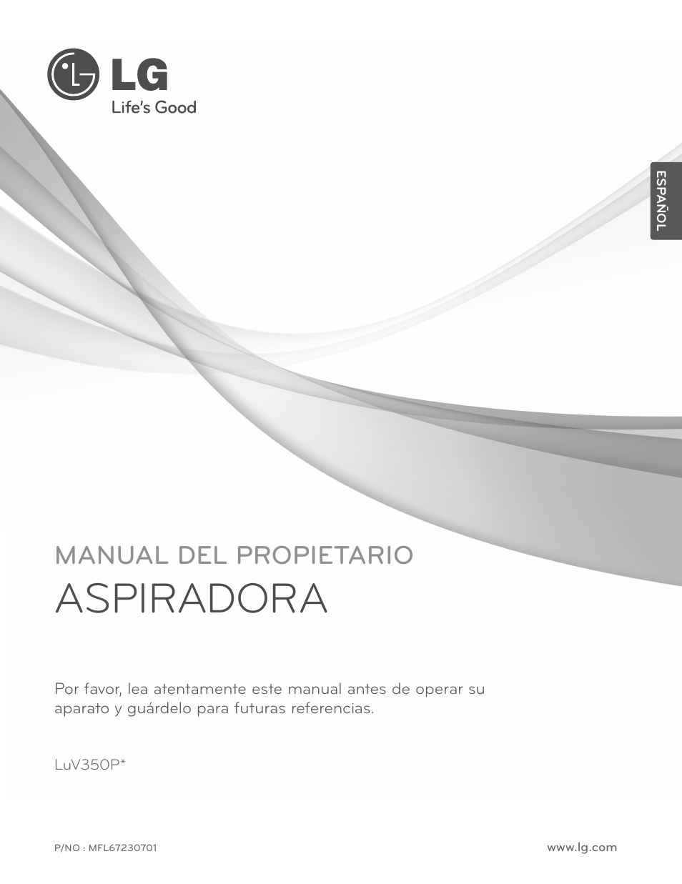 Aspiradora, Vacuum cleaner, Manual del propietario | Owner’s manual | LG LUV350P User Manual | Page 20 / 58