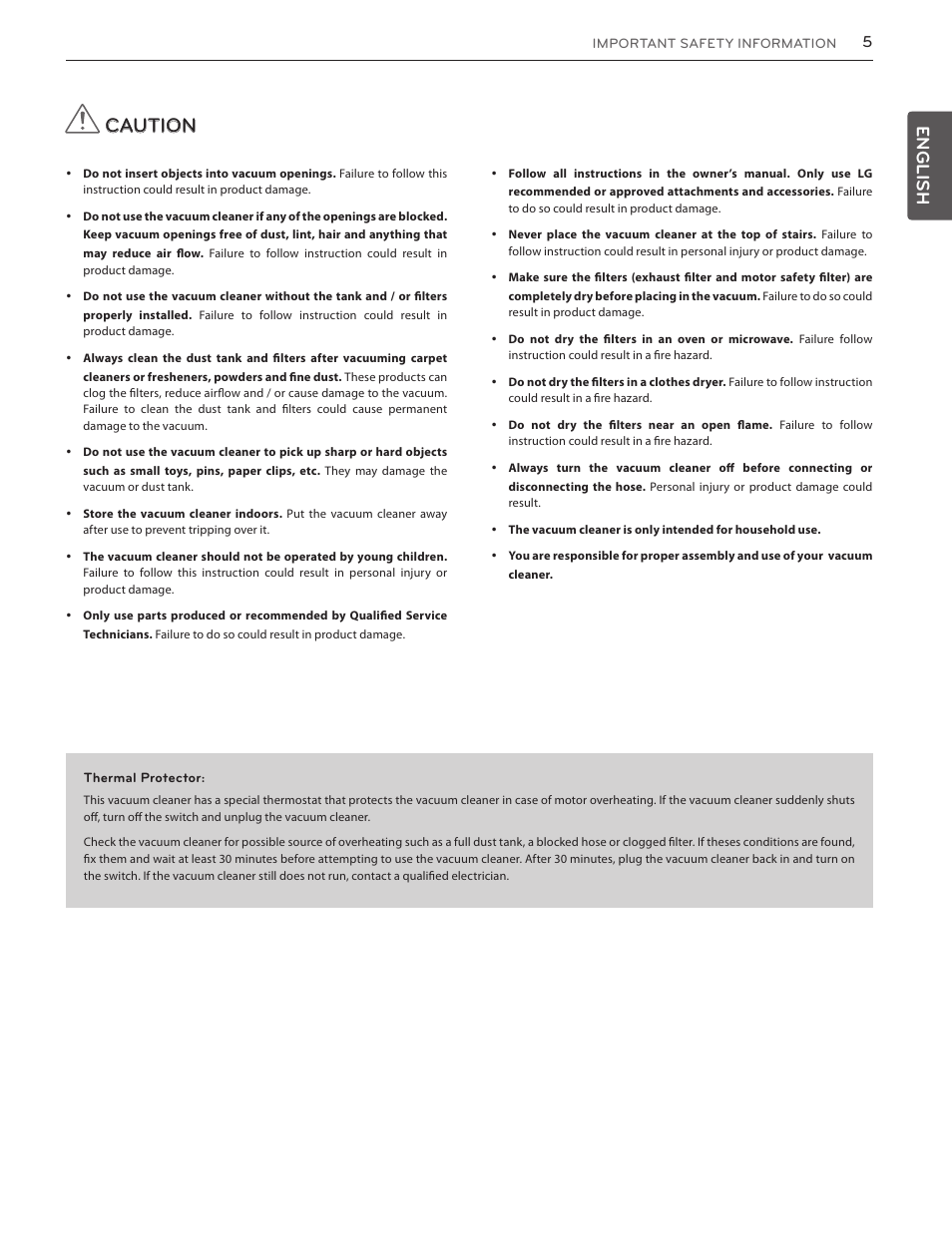 Caution, Esp añol, Advertencia | Precaución, English | LG LUV350P User Manual | Page 5 / 58
