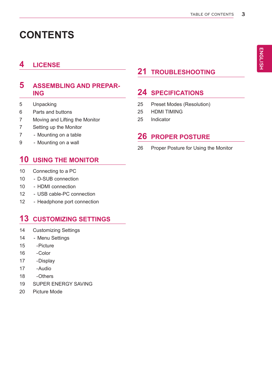 LG 23ET63B-W User Manual | Page 3 / 27