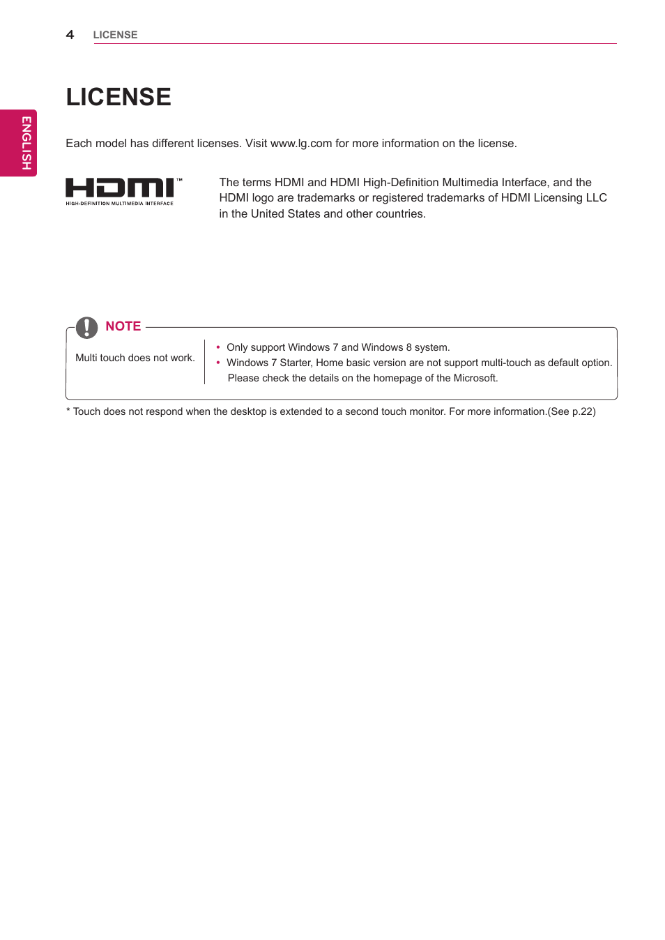 License | LG 23ET63B-W User Manual | Page 4 / 27