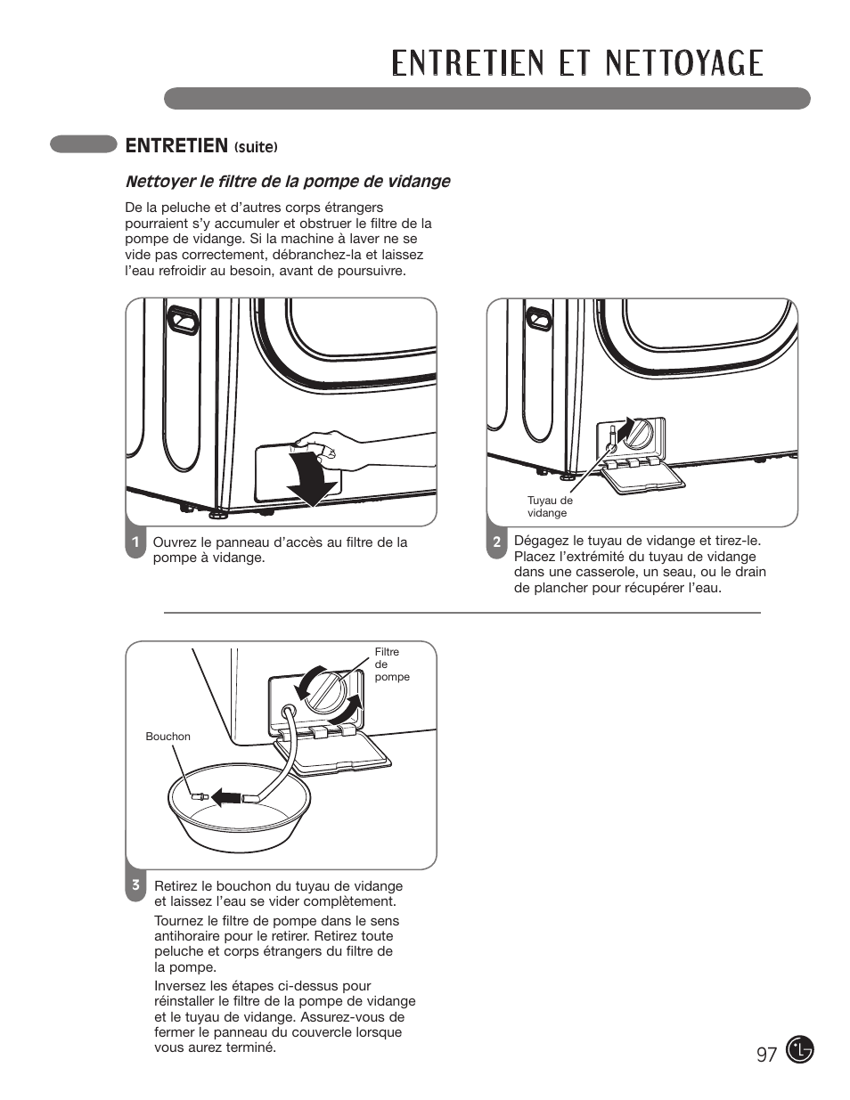 Entretien | LG WM2601HL User Manual | Page 97 / 108