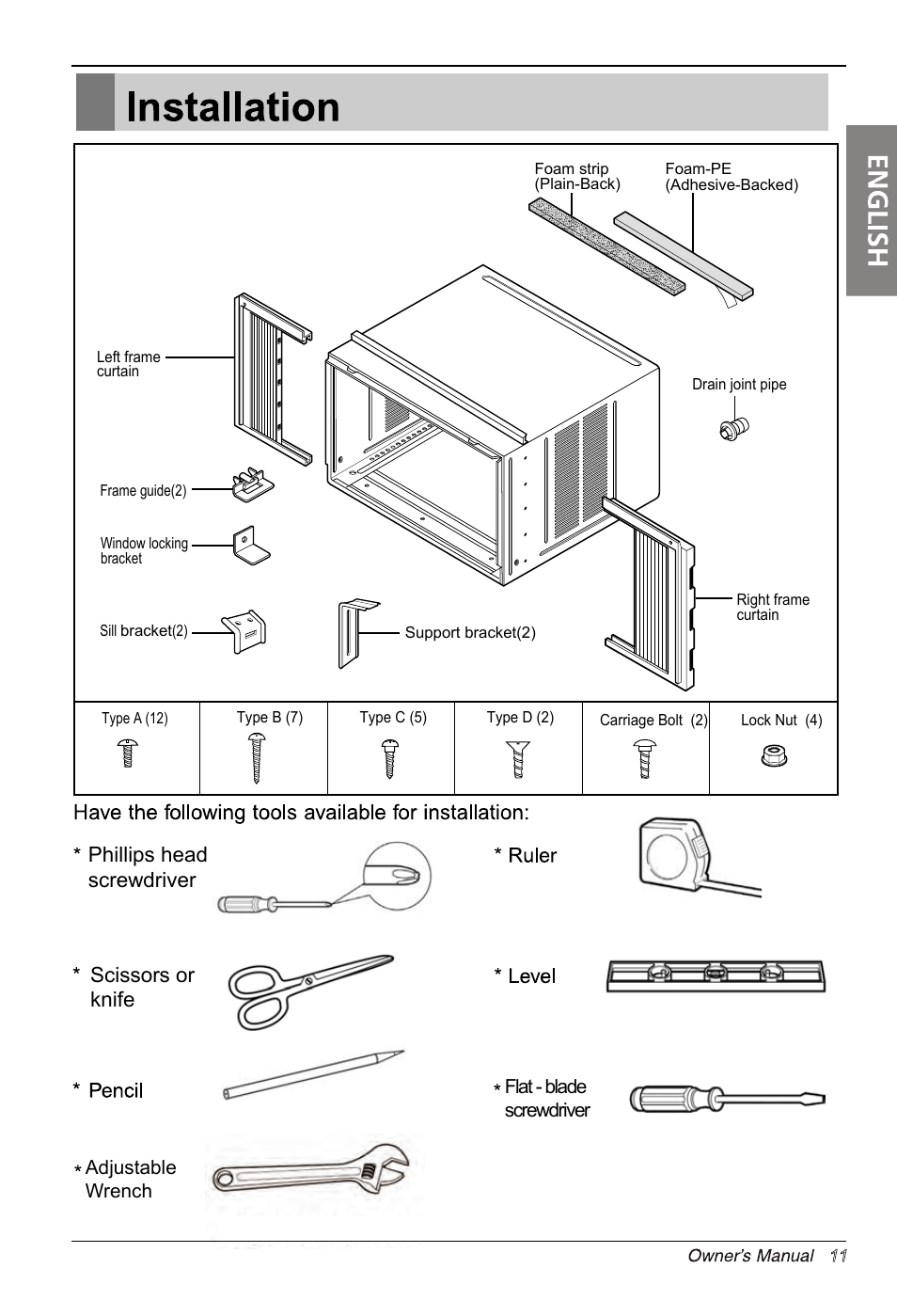Phillips head screwdriver scissors or knife | LG LW1814ER User Manual | Page 11 / 46