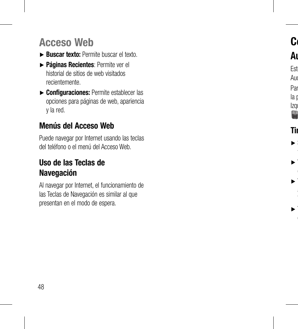 Acceso web | LG LG530G User Manual | Page 110 / 130