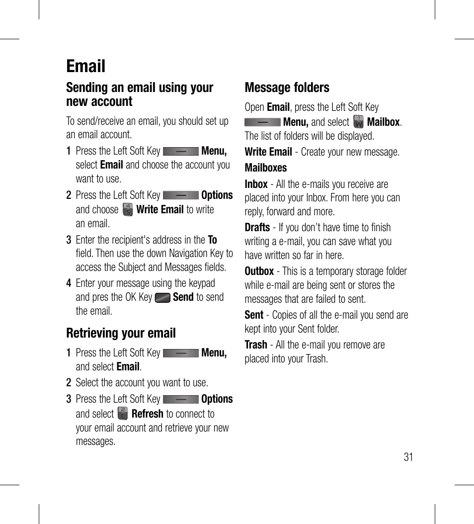 Email | LG LG530G User Manual | Page 33 / 130
