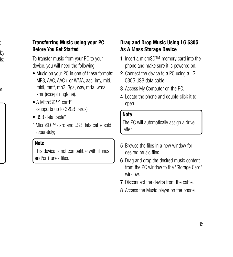 LG LG530G User Manual | Page 37 / 130