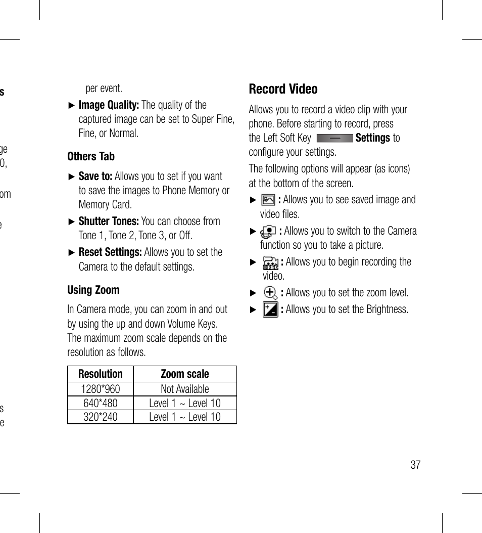 Record video | LG LG530G User Manual | Page 39 / 130