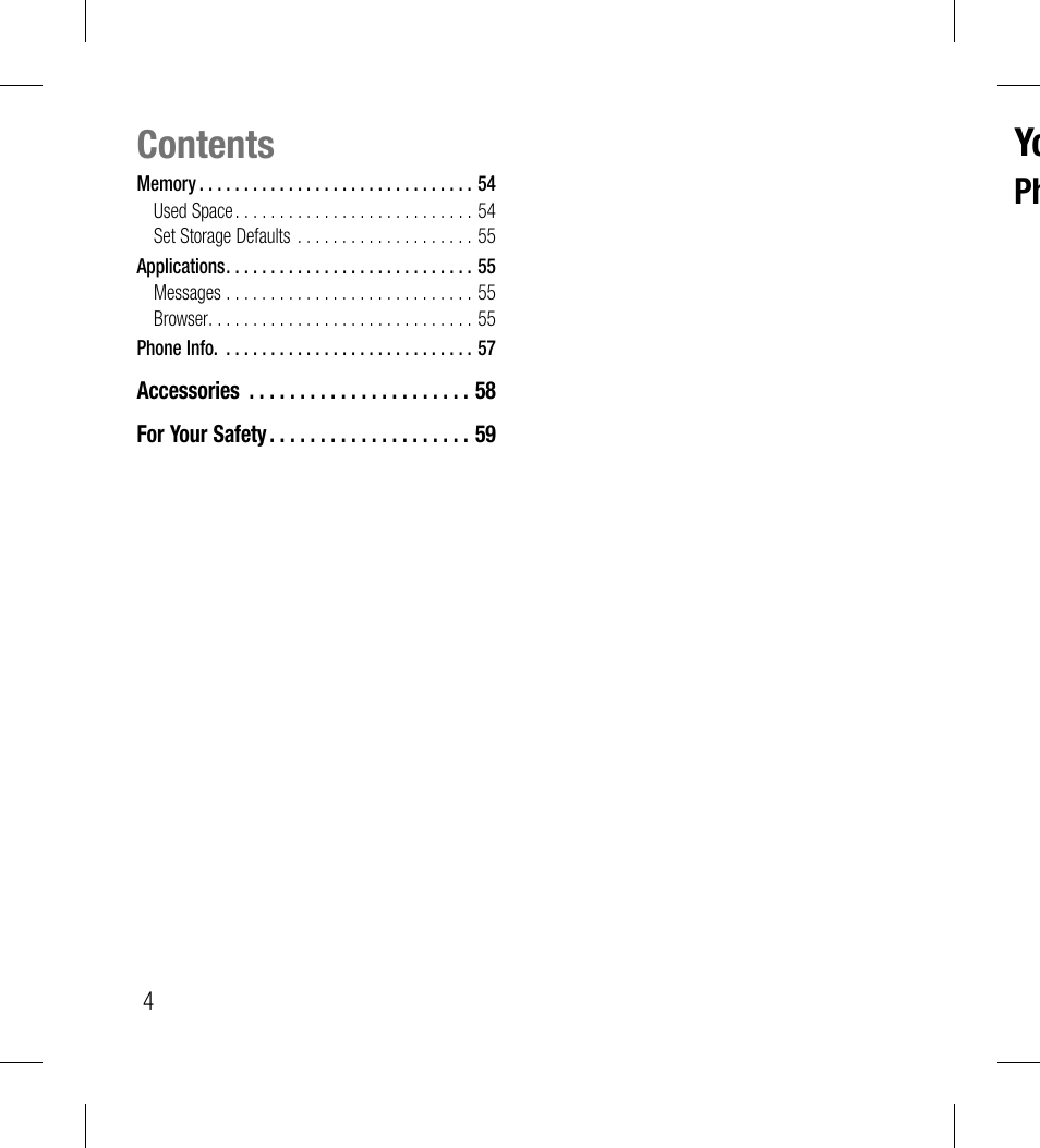 Contents yo | LG LG530G User Manual | Page 6 / 130