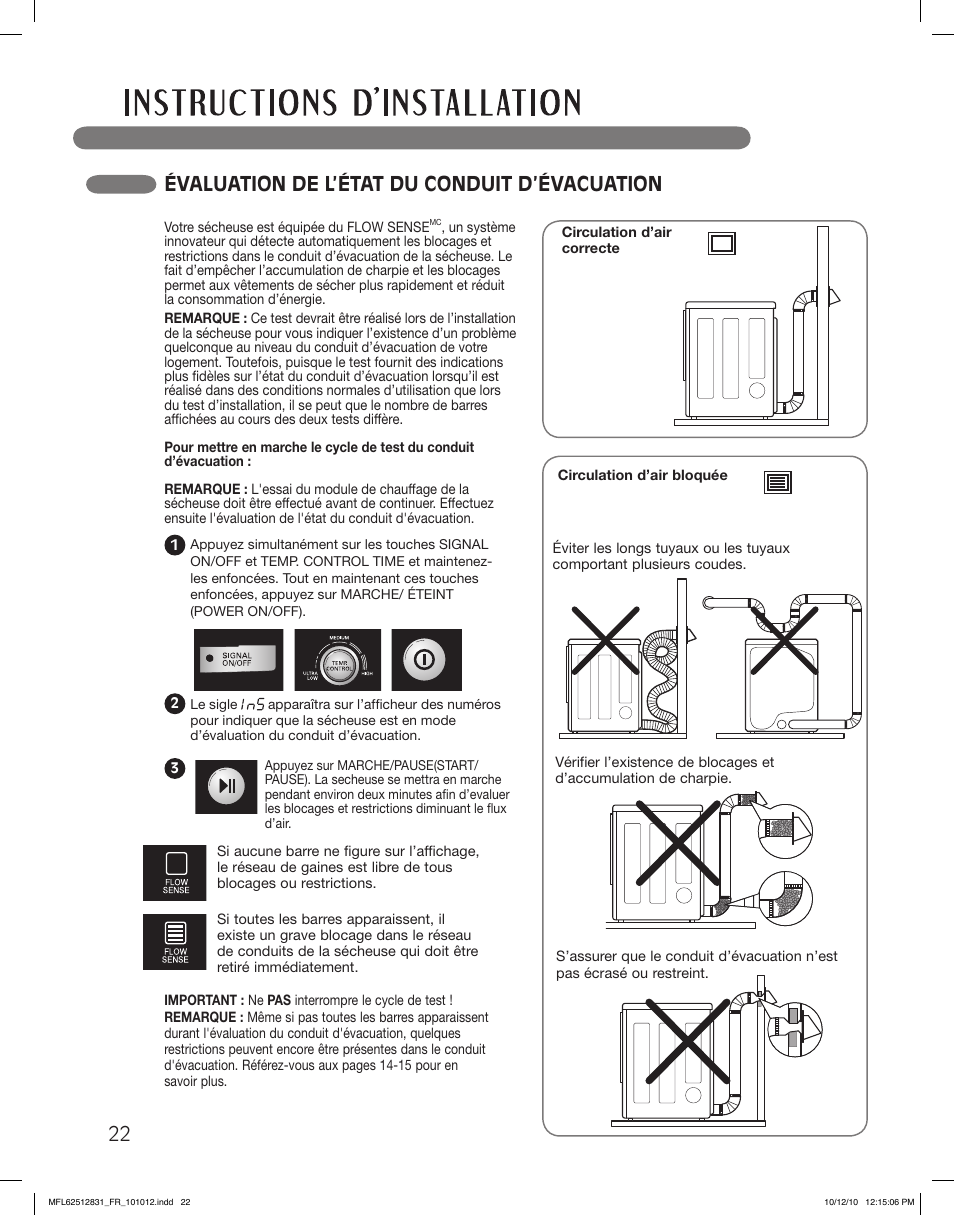 Évaluation de l’état du conduit d’évacuation | LG DLE2350W User Manual | Page 110 / 132