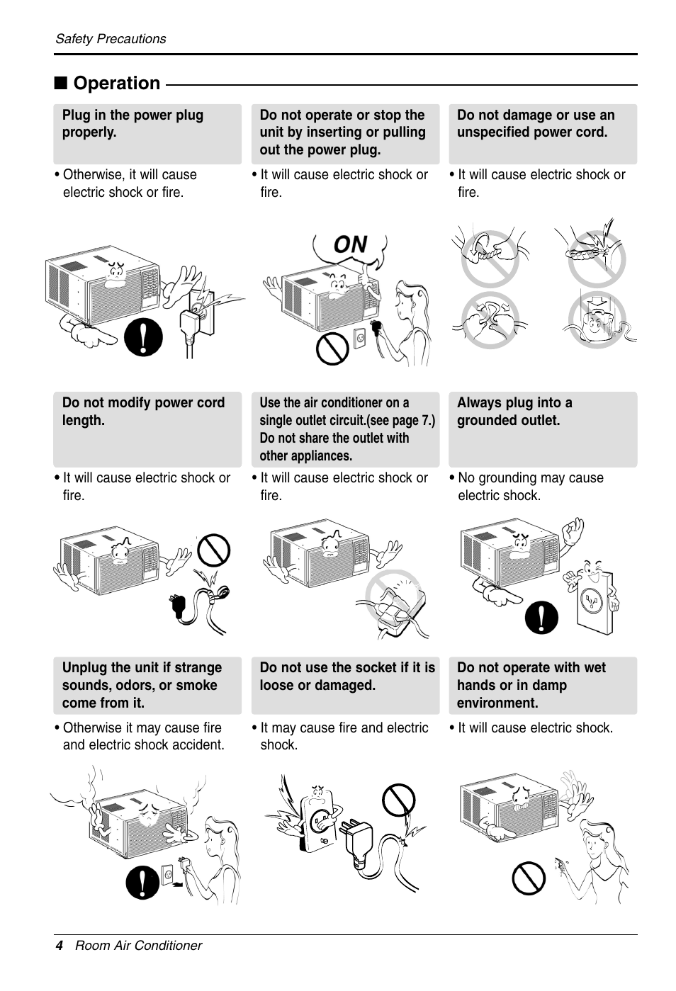 Operation | LG WG1005R User Manual | Page 4 / 50