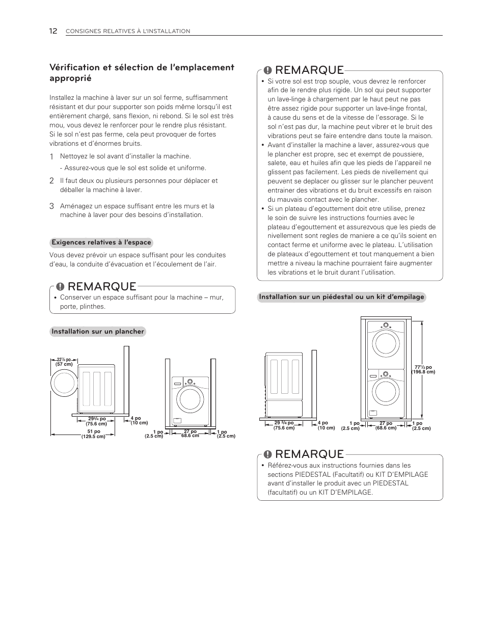 Remarque | LG WM3150HWC User Manual | Page 92 / 120