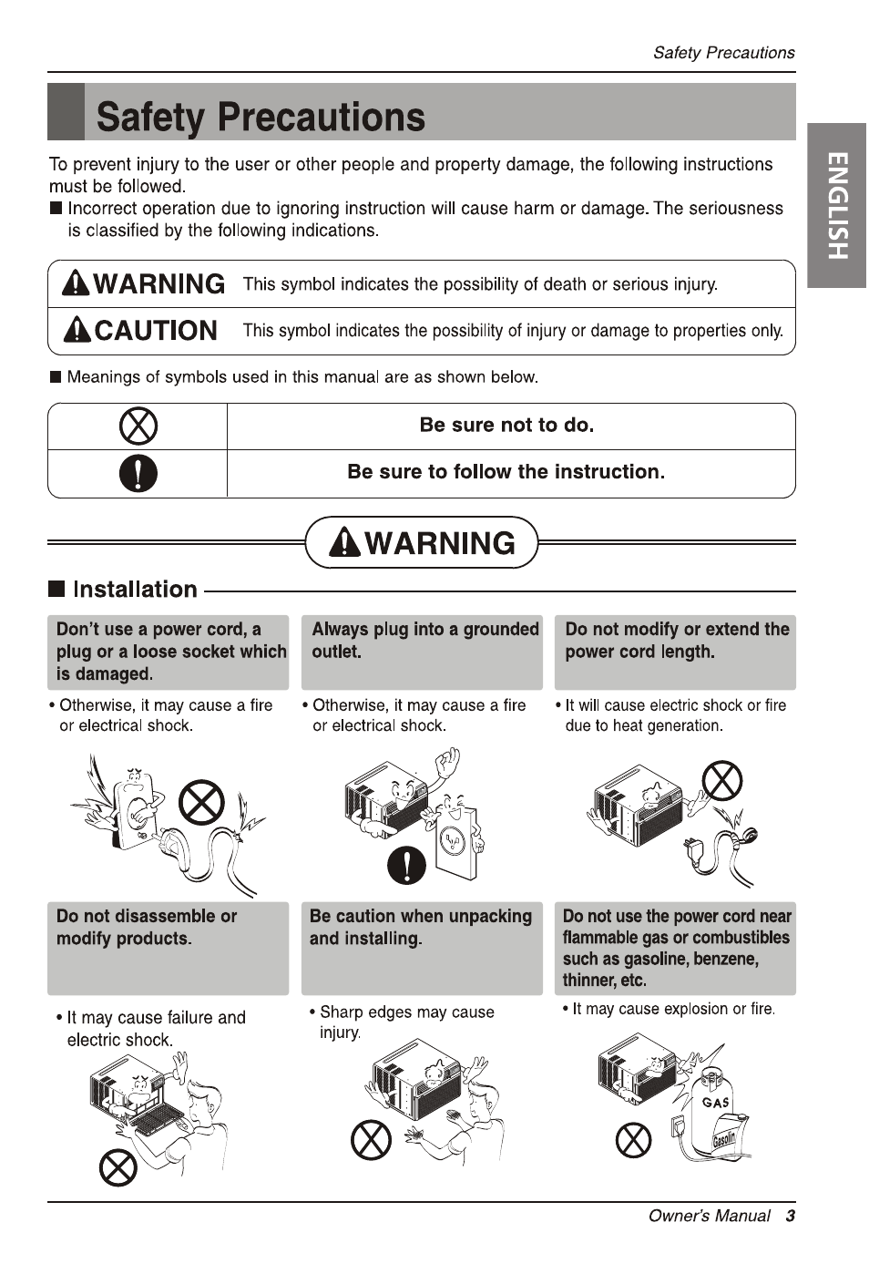LG LW2511ER User Manual | Page 3 / 44