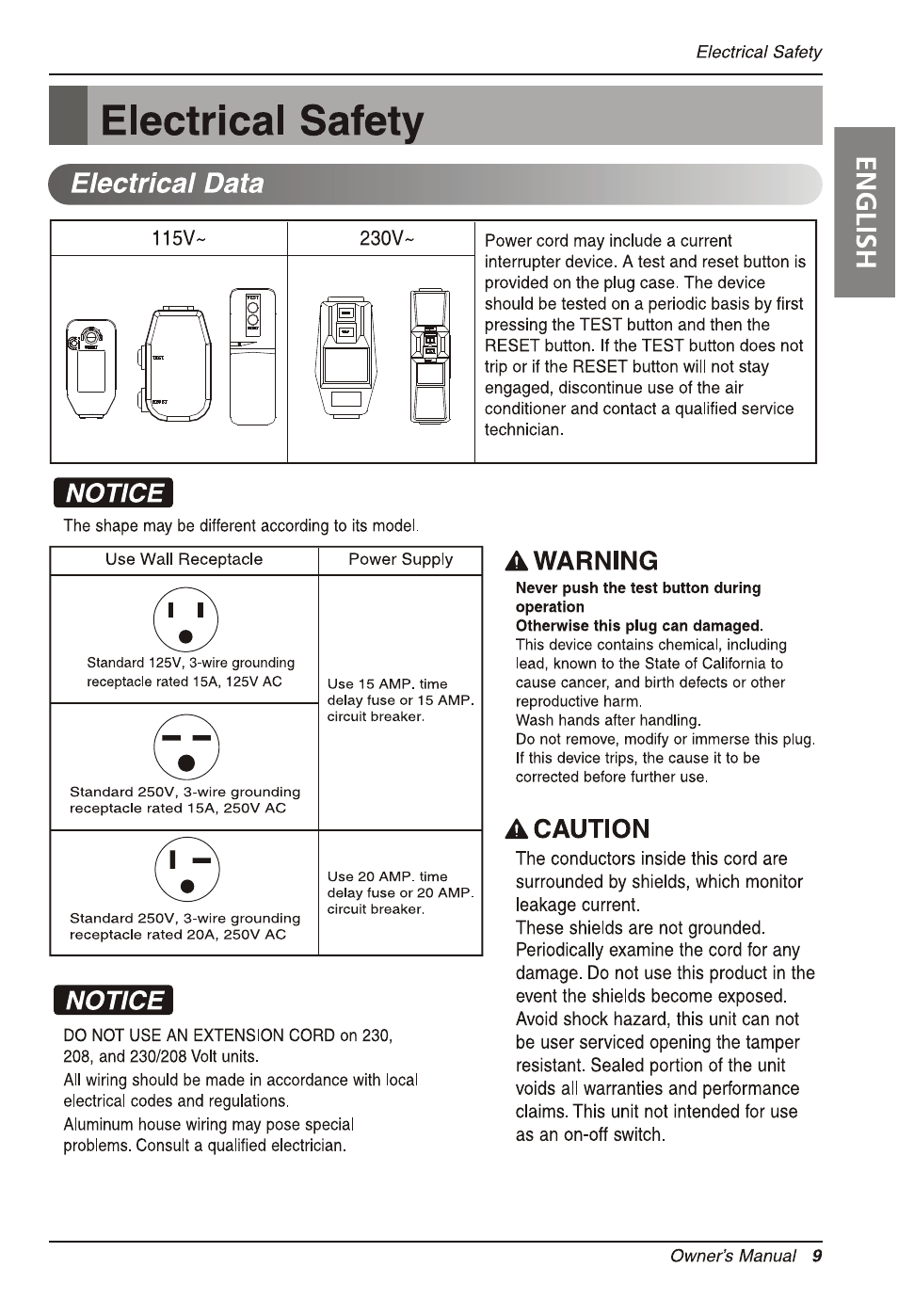 LG LW2511ER User Manual | Page 9 / 44
