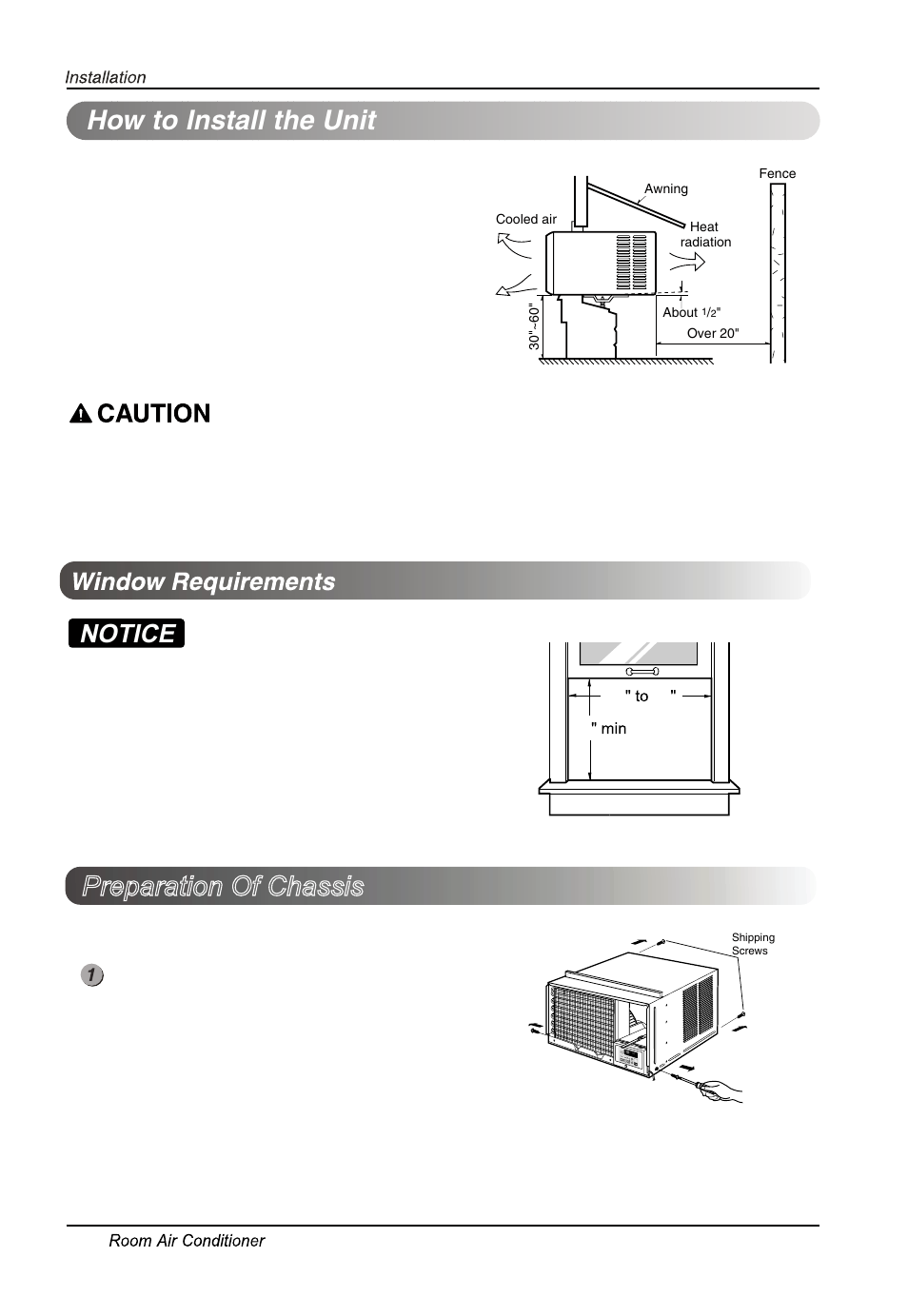 How to install the unit, Preparation of chassis, Notice | LG LW7013HR User Manual | Page 12 / 48