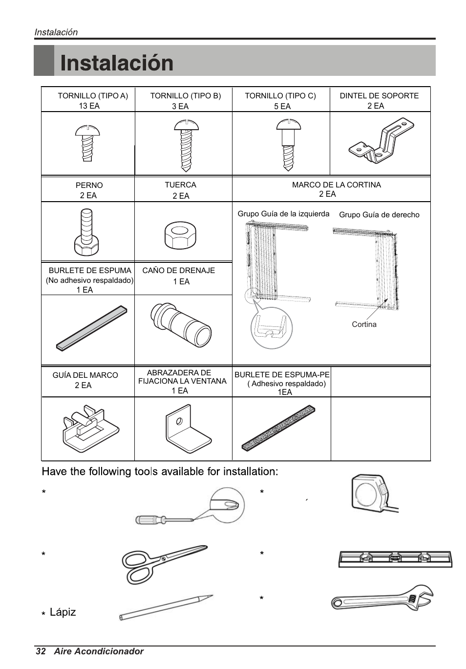Una regla o cinta metrica nivel | LG LW7013HR User Manual | Page 32 / 48