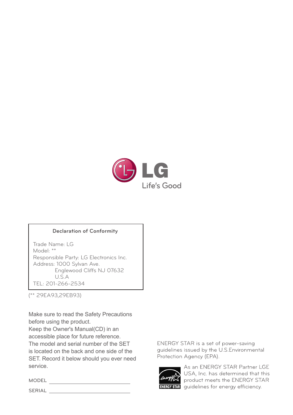 LG 29EB93-P User Manual | Page 43 / 43