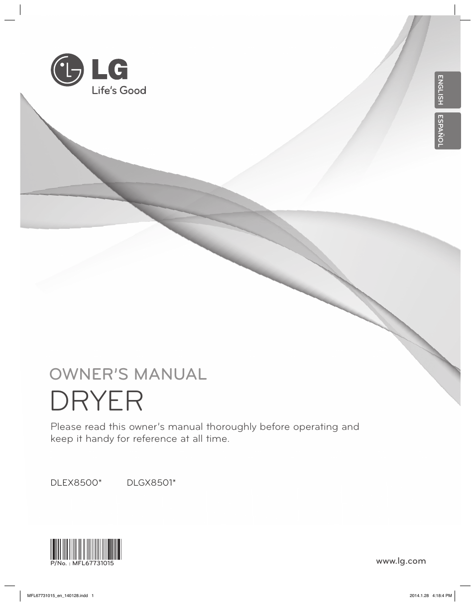 LG DLGX8501V User Manual | 108 pages