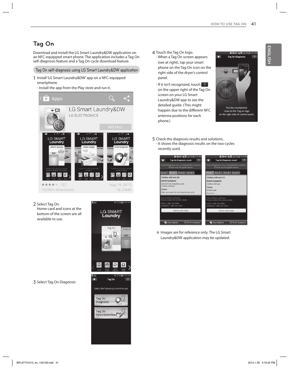 Tag on | LG DLGX8501V User Manual | Page 41 / 108