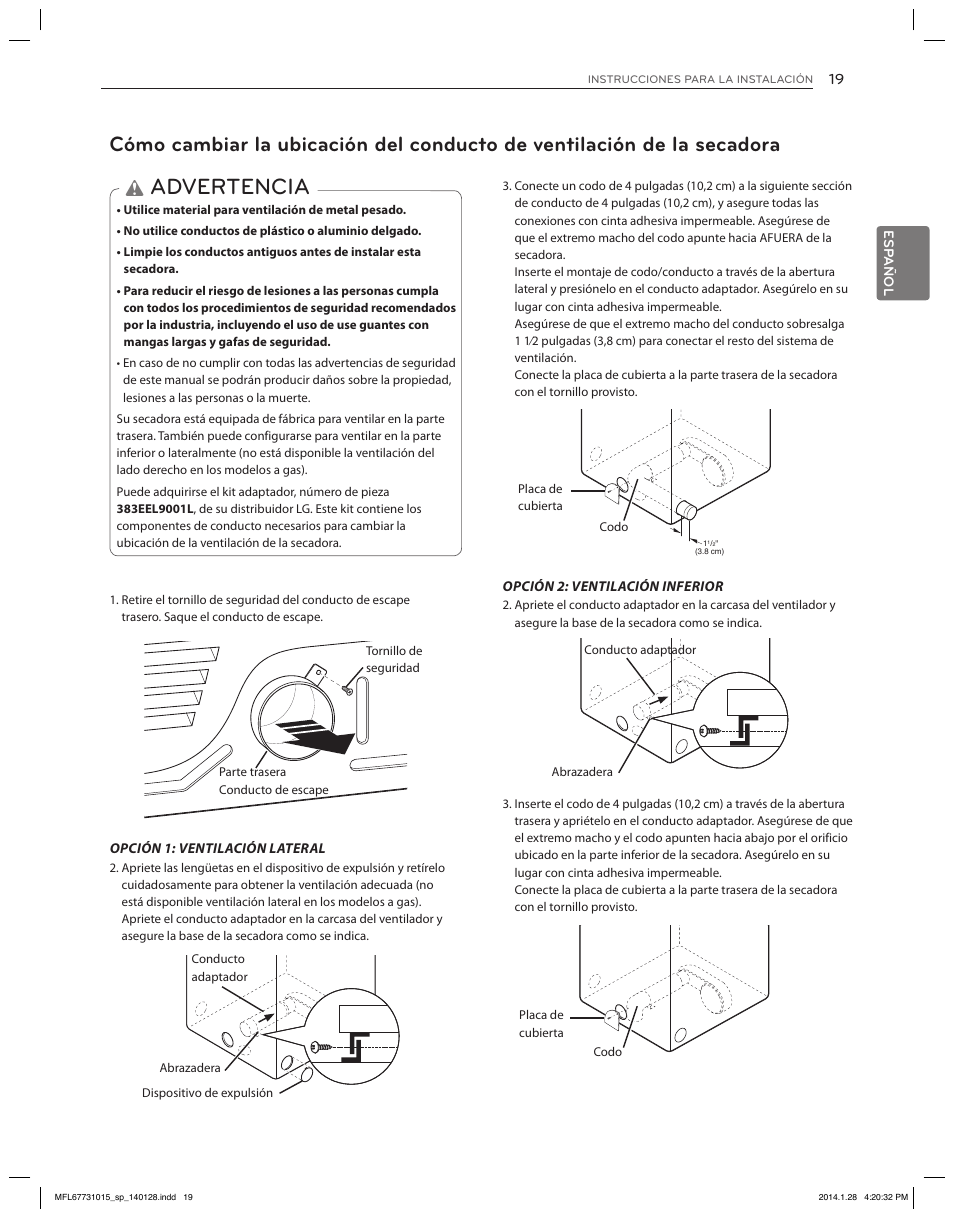 Advertencia | LG DLGX8501V User Manual | Page 69 / 108