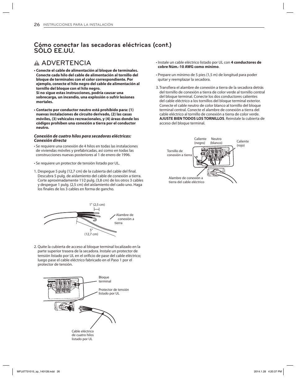 Advertencia | LG DLGX8501V User Manual | Page 76 / 108