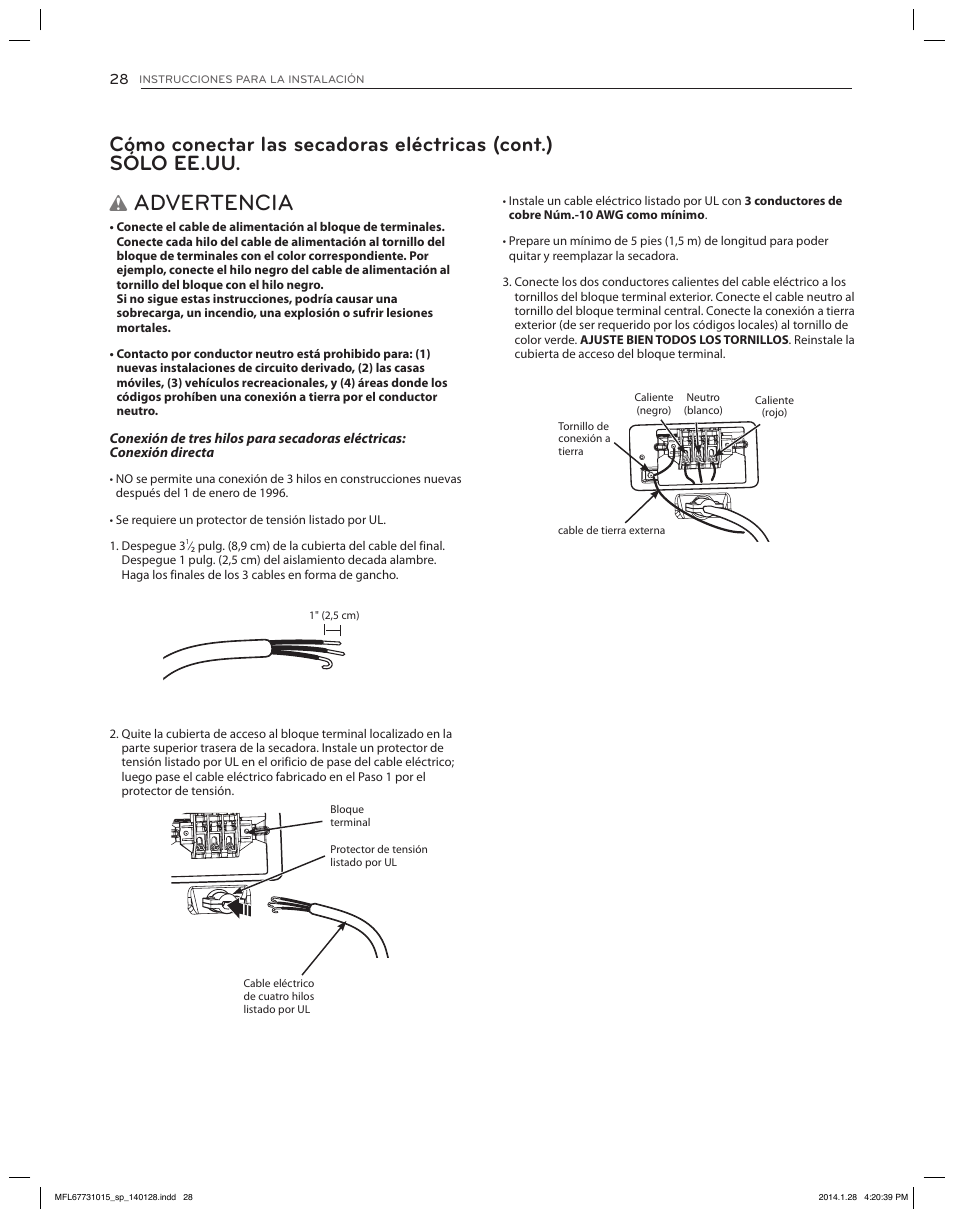 Advertencia | LG DLGX8501V User Manual | Page 78 / 108