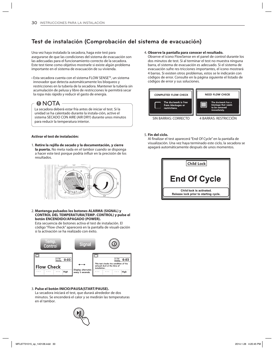 Language, English français español, Nota | LG DLGX8501V User Manual | Page 80 / 108