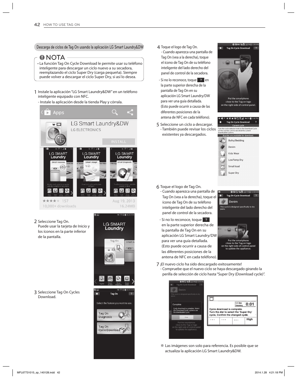 Nota | LG DLGX8501V User Manual | Page 92 / 108
