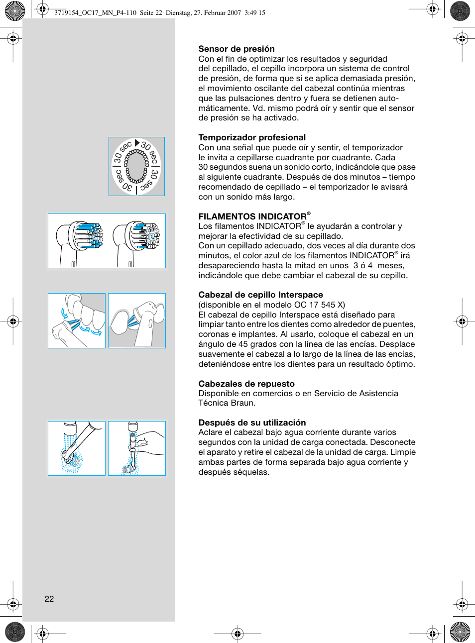 Braun OC17 Professional Care Center User Manual | Page 22 / 107