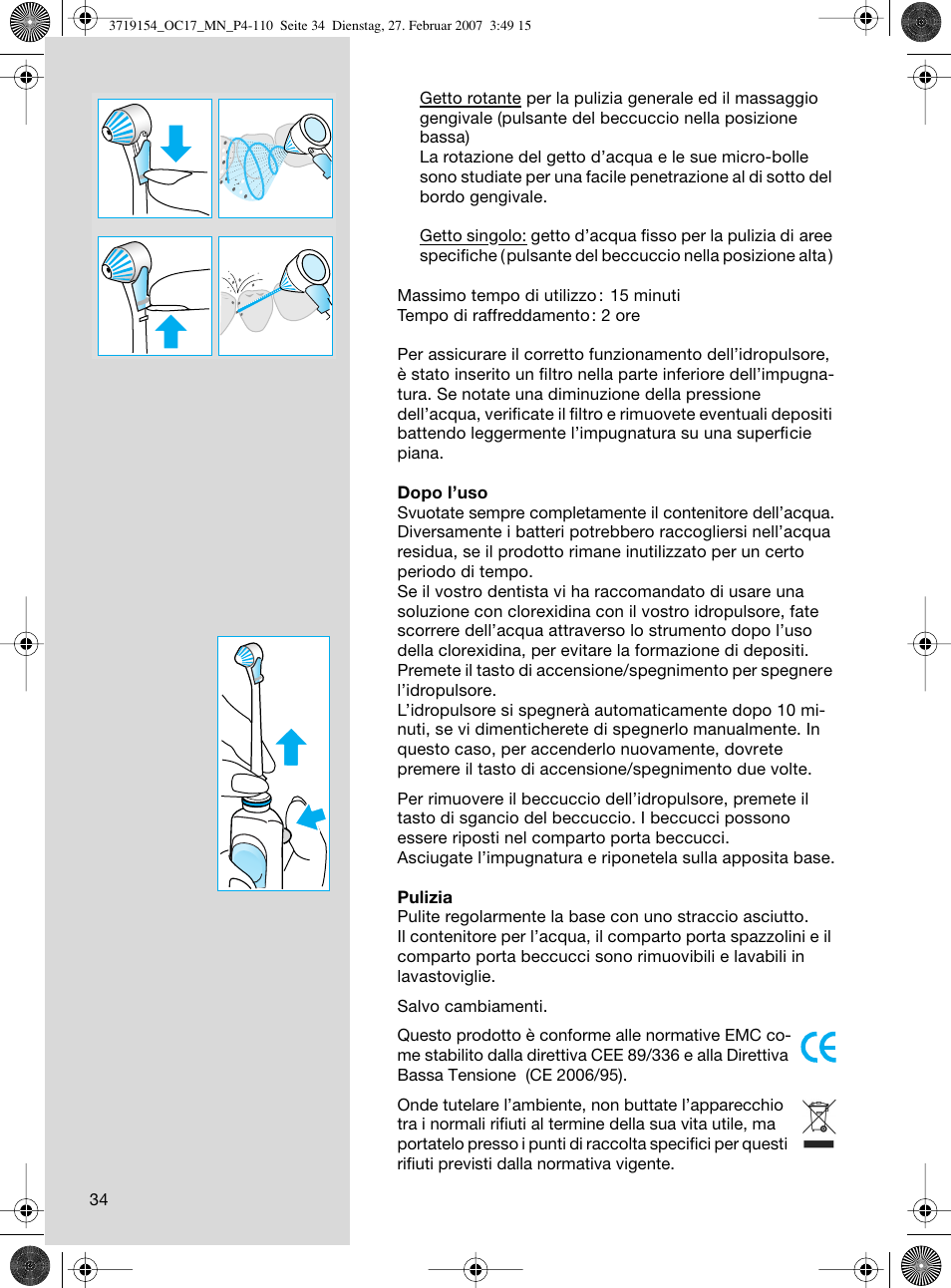 Braun OC17 Professional Care Center User Manual | Page 34 / 107