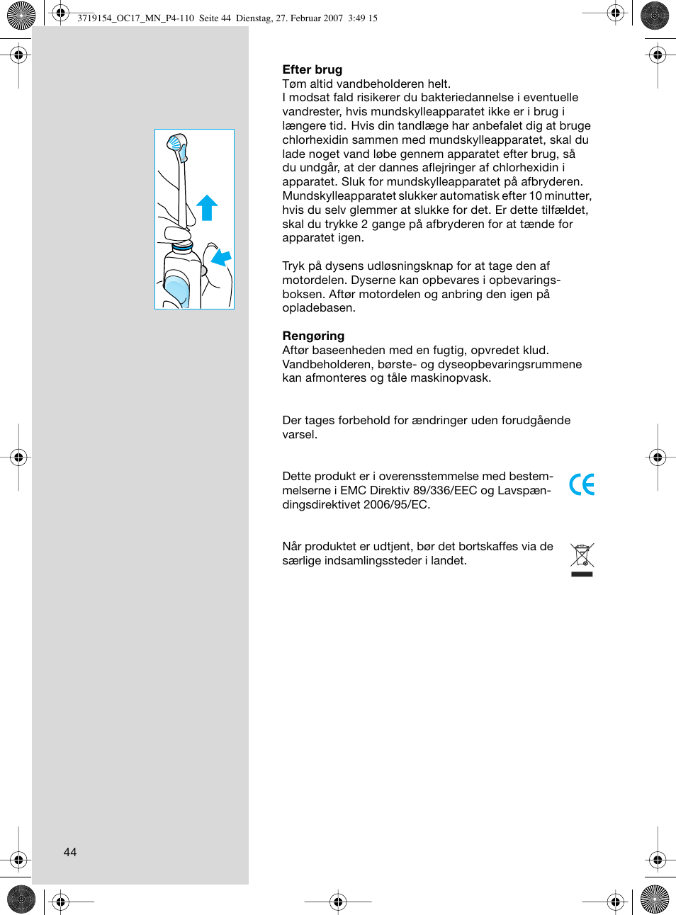 Braun OC17 Professional Care Center User Manual | Page 44 / 107