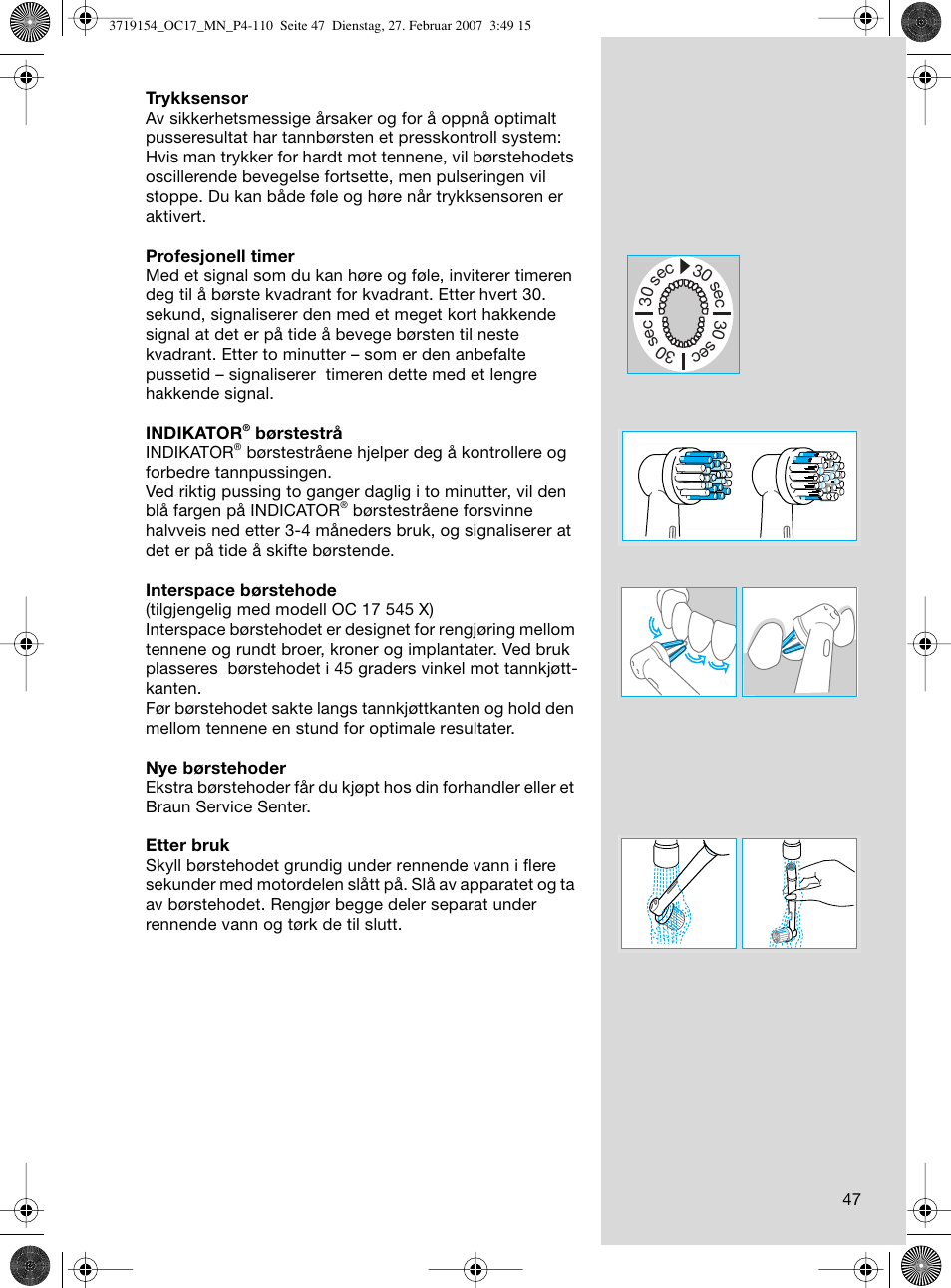 Braun OC17 Professional Care Center User Manual | Page 47 / 107