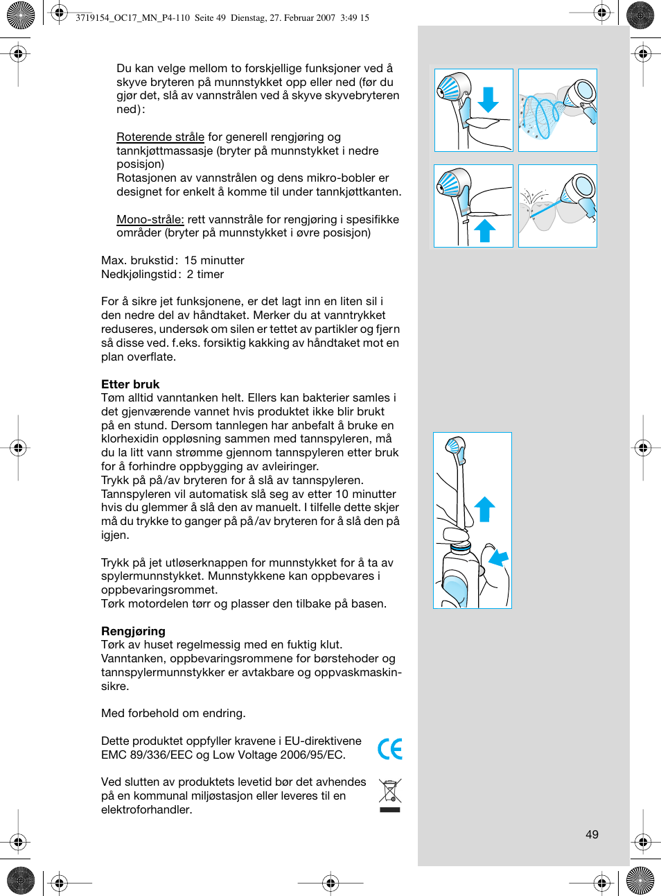 Braun OC17 Professional Care Center User Manual | Page 49 / 107