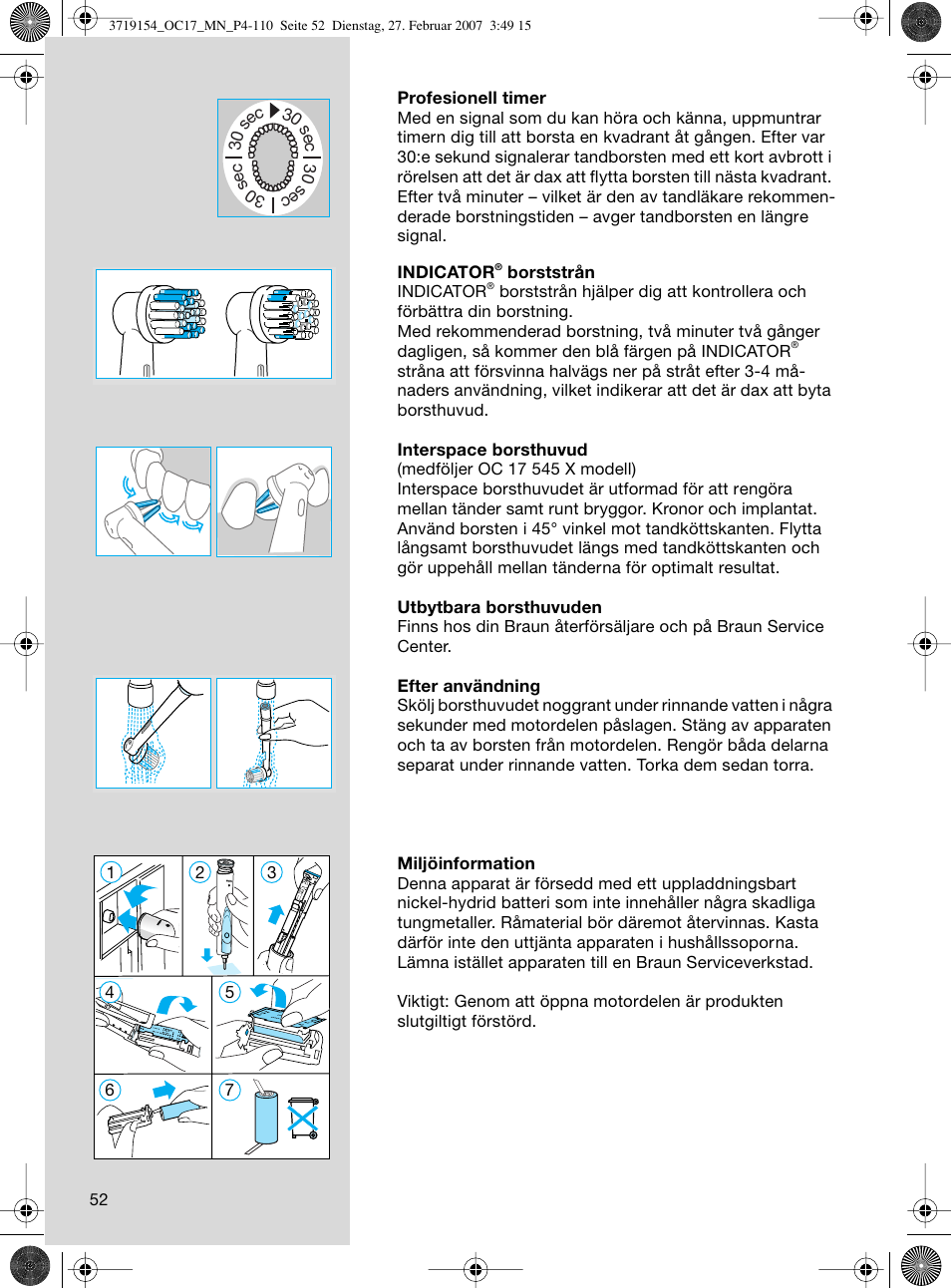 Braun OC17 Professional Care Center User Manual | Page 52 / 107