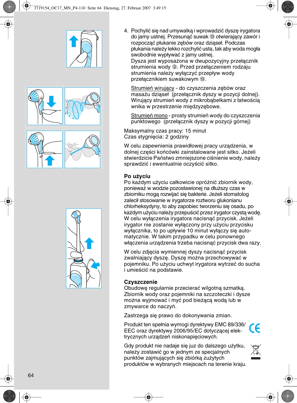 Braun OC17 Professional Care Center User Manual | Page 64 / 107